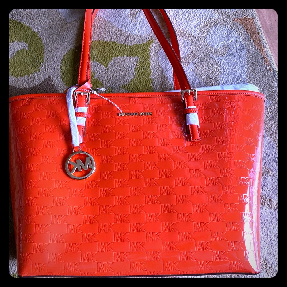 Michael Kors Orange purse tote style